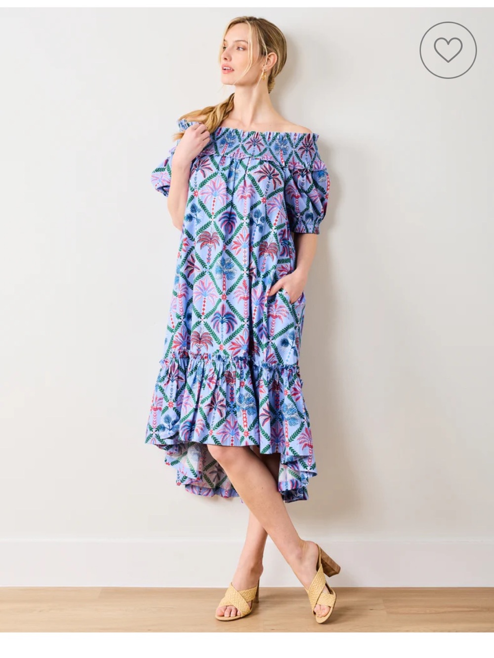 Printfresh Ximena Dress Palm Tree Paradise Organic cotton smocked summer 1x